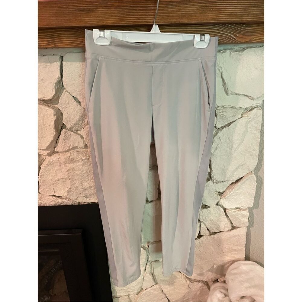 Athleta Womens grey Pull On Flat‎ Front Mid-Rise Ankle Pants Size 2